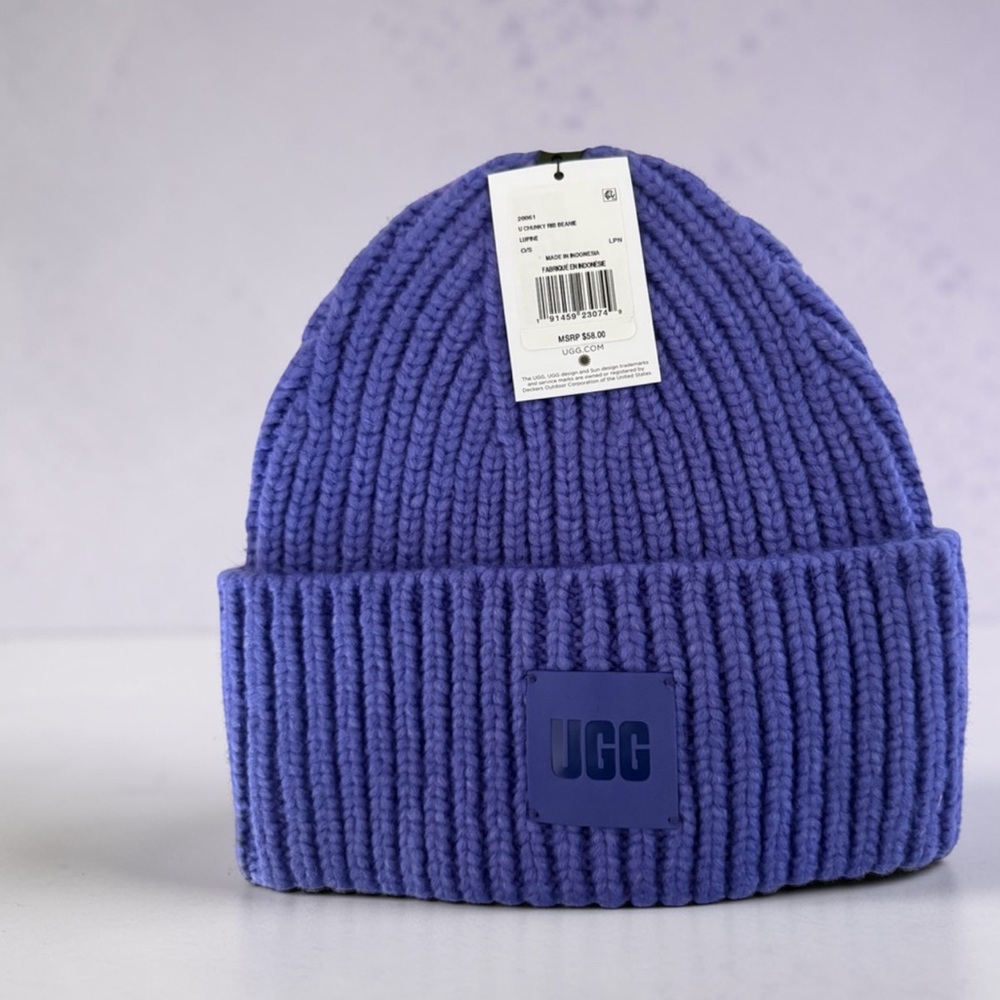Ugg chunky knit rib beanie NWT in lupine NWT - Picture 9 of 10
